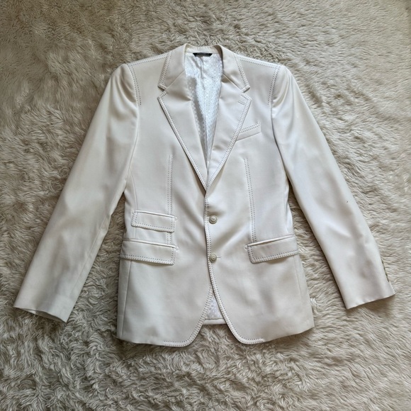 Dolce & Gabbana Men's White Cream Sicilia Single Breasted Blazer - Size 36 US - Picture 4 of 16